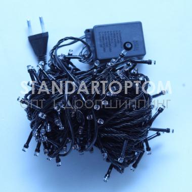 Гирлянда светодиодная LED с чёрным проводом PVC 15 м (мульти) G-8740DH (оптом / розница / дропшиппинг)
