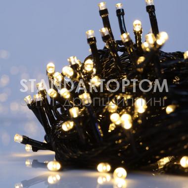 Гирлянда светодиодная LED с чёрным проводом PVC 12 м (мульти) G-8730DH (оптом / розница / дропшиппинг)