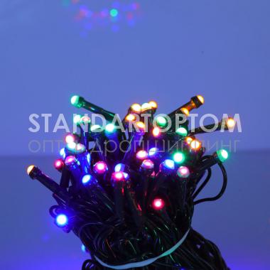 Гирлянда светодиодная 10 м (мульти) LED-G-9V-100-1 (оптом / розница / дропшиппинг)