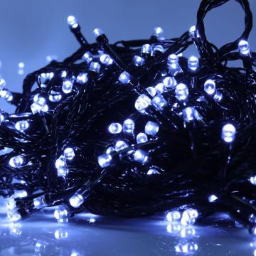 Гирлянда светодиодная LED с чёрным проводом PVC 12 м (белая) G-8730DH (оптом / розница / дропшиппинг)