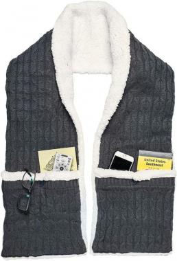 Зимняя меховая безрукавка с карманами Hugle scarf (оптом / розница / дропшиппинг)
